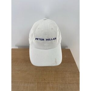 Peter Millar White Golf Hat Cap Casual Strapback Adjustable